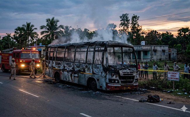 Close shave for Odisha MLA, 36 passengers as bus catches fire